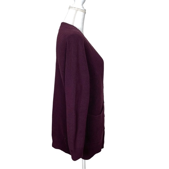 Athleta West End Oversized Knit Cardigan Maroon XS - Picture 9 of 11